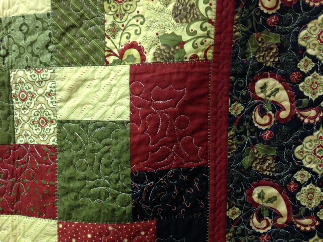 This is a close up of the same quilt showing the ACUFIL quilting that Donna did on the Janome MC15000.