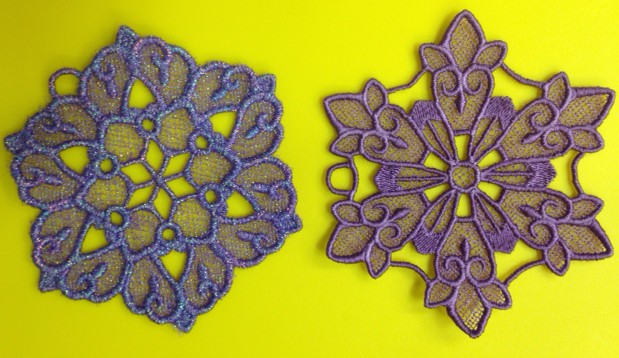 These little embroidered snowflakes were made by Tammy, a brand new Langley Vacuum Sewing customer who recently purchased a Janome MC9900. She is having SEW much fun! 